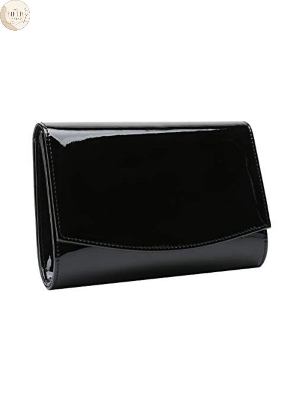 Patent Vegan Leather Flap Clutch Evening Bag with Chain Strap